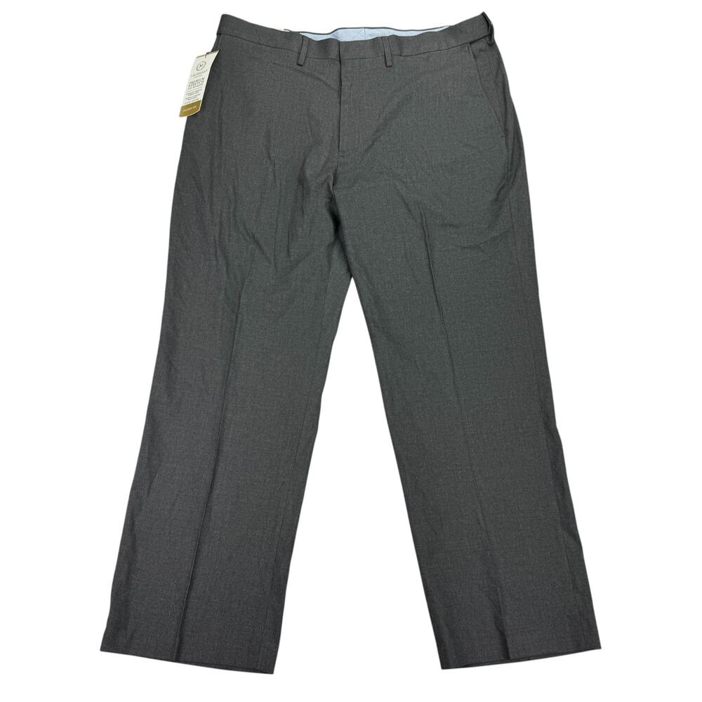 Haggar Mens Premium Classic Fit Flat Front Stretch Suit Pants Dark Gray 38x29